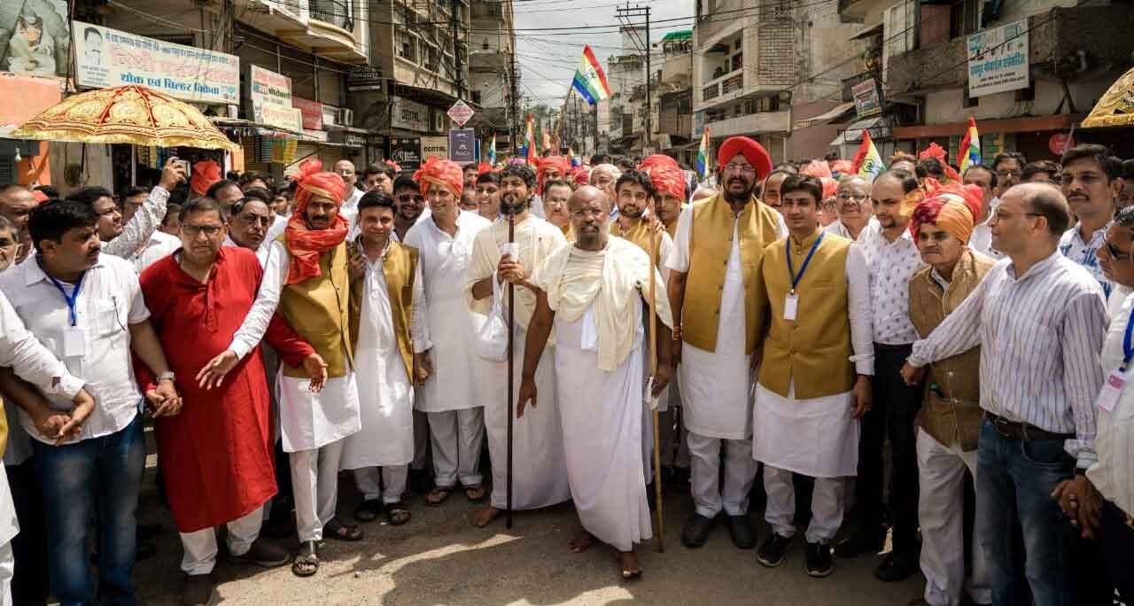 Magnificent संत ललितप्रभ के चातुर्मासिक नगर प्रवेश पर निकली भव्य शोभायात्रा, दादाबाड़ी से आउटडोर स्टेडियम बूढ़ापारा तक गूंजे जिन शासन के जयकारे 1 Magnificent