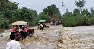 Mahanadi River swells in Janjgir-Champa and Raigarh districts, may cause flood-like situation 1 mahanadi river in spate