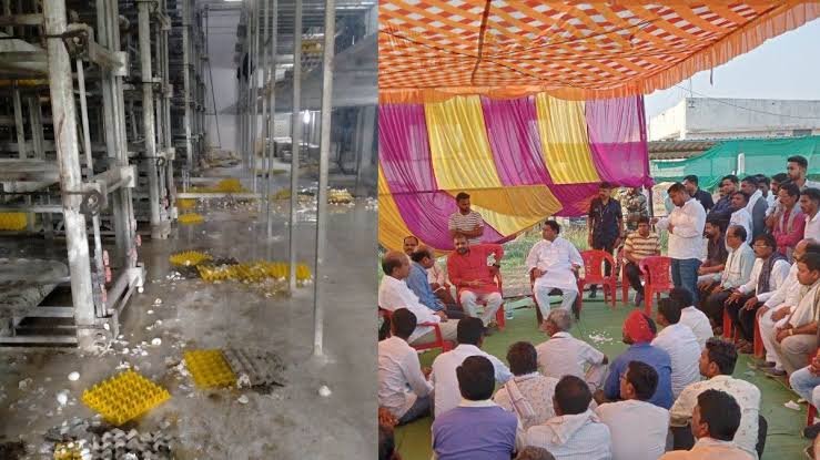 बेमेतरा:बिरनपुर में धारा 144 को नजरअंदाज कर पोल्ट्री फार्म में हुई तोड़-फोड़, अवैध तरीके से संचालित करने का आरोप 1 images 2023 04 14T100805.005