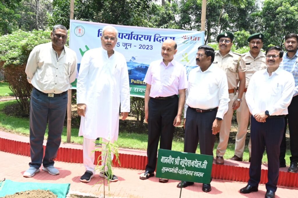 CM Baghel highlights importance of tree plantation on World Environment Day, plants amla sapling in his residence 3 WhatsApp Image 2023 06 05 at 16.32.17