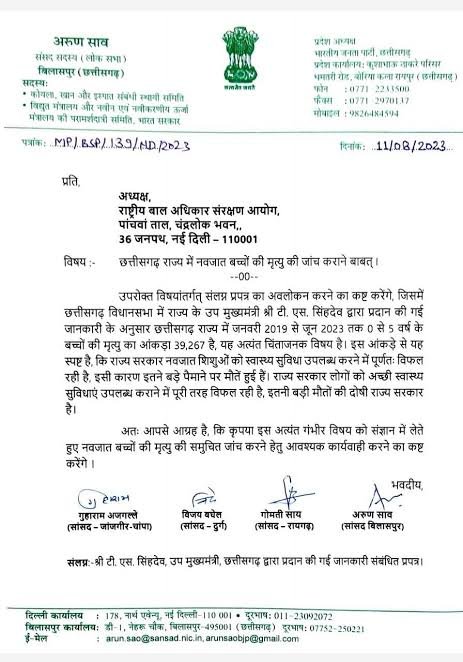 छत्तीसगढ़: साढ़े 4 साल में 39 हजार से ज्यादा बच्चों की मृत्यु: BJP ने बाल आयोग से की शिकायत, राज्य सरकार को ठहराया जिम्मेदार 2 images 46 3