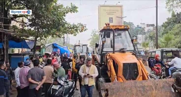 रायपुर- नगर निगम ने अवैध चौपाटी पर चलाया बुलडोजर 1 dozAR
