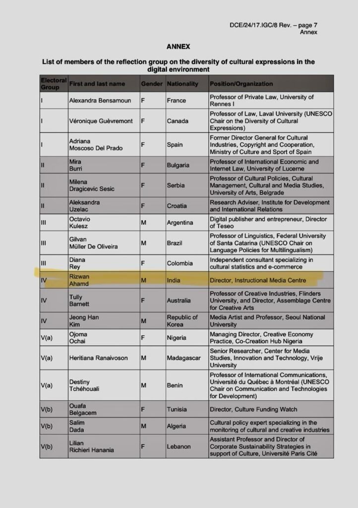 "UNESCO Enlists Director IMC for Vital Role in Shaping Cultural Expressions in digital sphere” 2 IMG 20240223 WA0010