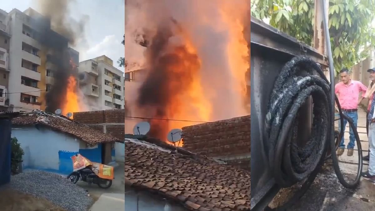 गर्मी का कहर: दुर्ग में ओवरलोड ट्रांसफार्मर ब्लास्ट से लगी आग, घर तक फैली लपटें, फायर ब्रिगेड ने मशक्कत कर पाया काबू 1 BeFunky design 2025 04 24T131334.054