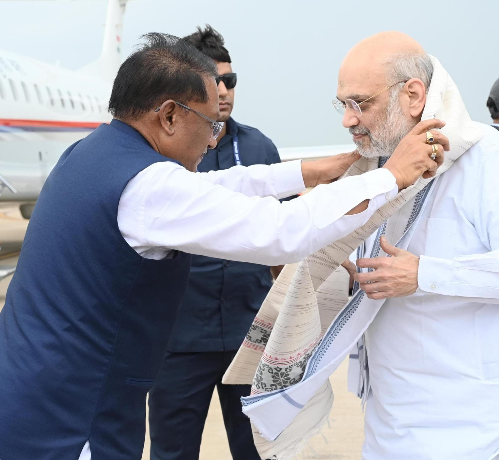 CM Sai Welcomes Union Home Minister Amit Shah at Airport on His Arrival in Chhattisgarh 1 IMG 20250622 WA0011 1