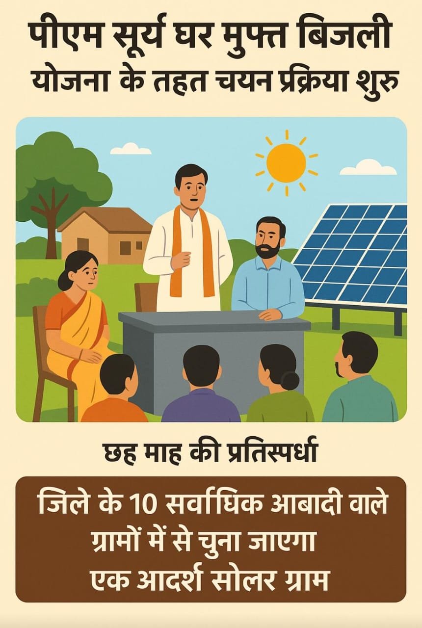 पी.एम. सूर्य घर मुफ्त बिजली योजना: रायगढ़ का एक ग्राम बनेगा ‘सोलर मॉडल विलेज’, 10 ग्रामों के बीच अगले छह माह चलेगी कड़ी प्रतिस्पर्धा 1 IMG 20251206 WA0020