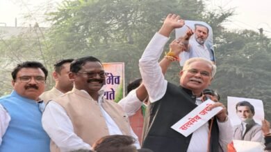 Congress workers blacken posters of PM Modi, Amit Shah in Raipur 5 image 2025 12 17T160509.578 1