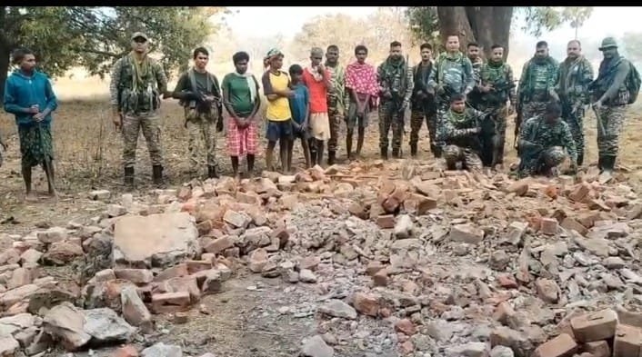 Security Forces Destroy 12 Maoist Memorials in Bijapur, Two IEDs Neutralised 1 IMG 20260218 WA0015