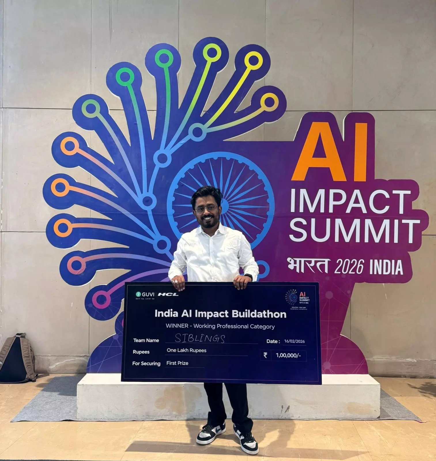 राष्ट्रीय मंच पर छत्तीसगढ़ का जलवा: रायपुर के भाई-बहन ने AI समिट में जीता पहला स्थान, ‘कर्तव्य’ ऐप से डिजिटल ठगी पर लगेगी लगाम 1 IMG 20260219 WA0010