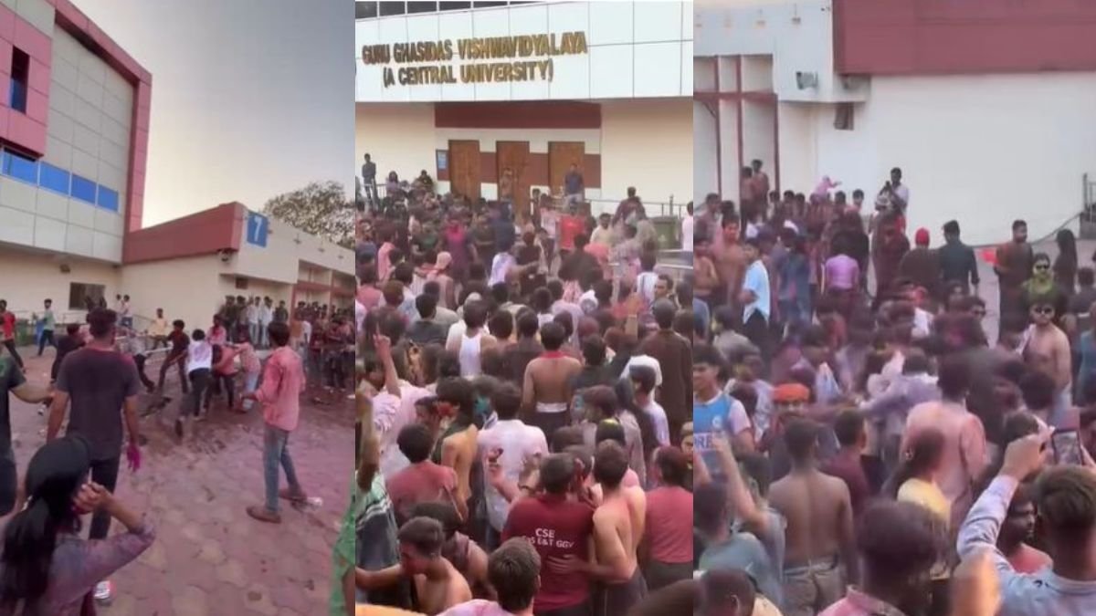 GGU में होली मिलन बना ‘रणभूमि’: रंग-गुलाल के बीच छात्रों में घमासान, लात-घूंसे चले, VIDEO वायरल 1 Chaos at Holi get together 1