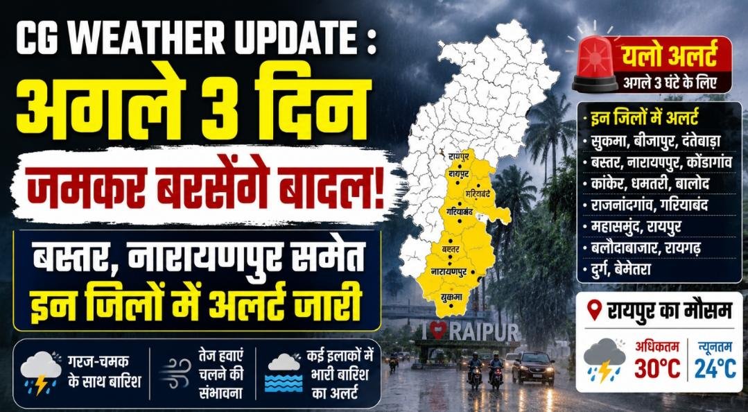 CG Rain Alert: कई जिलों में गरज-चमक के साथ बारिश की संभावना 1 IMG 20260704 WA0001