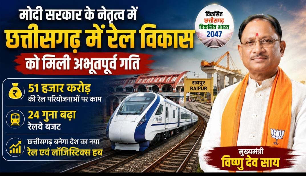प्रधानमंत्री नरेंद्र मोदी के नेतृत्व में छत्तीसगढ़ में आई रेल सुविधाओं के विकास में अभूतपूर्व गति : मुख्यमंत्री विष्णु देव साय 1 IMG 20260711 WA0069
