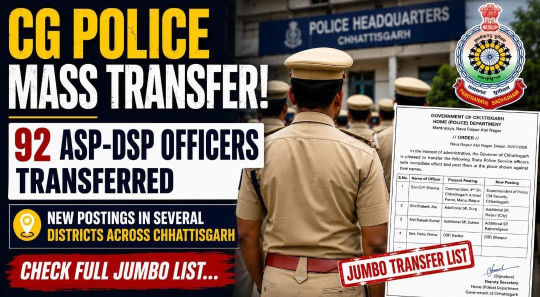 Chhattisgarh govt transfers 115 ASP-, DSP-rank police officers 1 IMG 20260720 WA0023