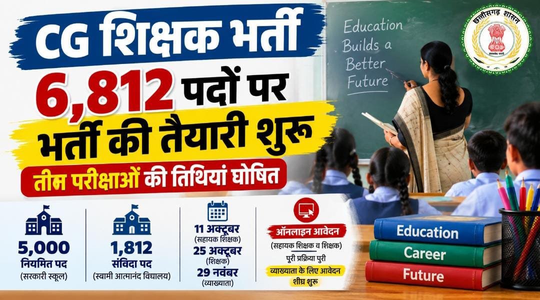 CG में शिक्षक भर्ती का शेड्यूल जारी: 5 हजार नियमित पदों पर भर्ती, 1,812 संविदा पदों के लिए अक्टूबर से आवेदन 1 IMG 20260924 WA0051