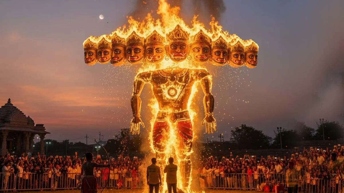 आज खाक होगा रावण का अहंकार: देशभर में मनेगा विजयादशमी का पर्व, जानें रावण दहन और शस्त्र पूजा का शुभ मुहूर्त 1 1759218119 5727 1