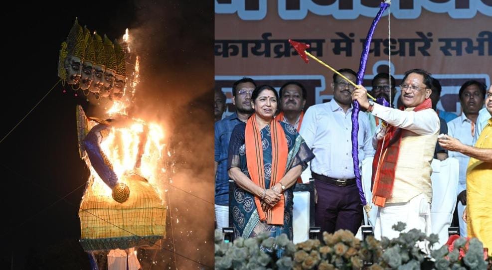 रावण, कुंभकर्ण और मेघनाद का दहन: CM साय बोले- ताकत से बड़ी सत्य की शक्ति, अन्याय के खिलाफ खड़े होना ही सच्ची रामभक्ति 1 IMG 20261020 WA0072